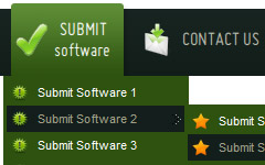 icons for buttons Menu Cascade Javascript Template