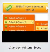 Blue Web Buttons Icons