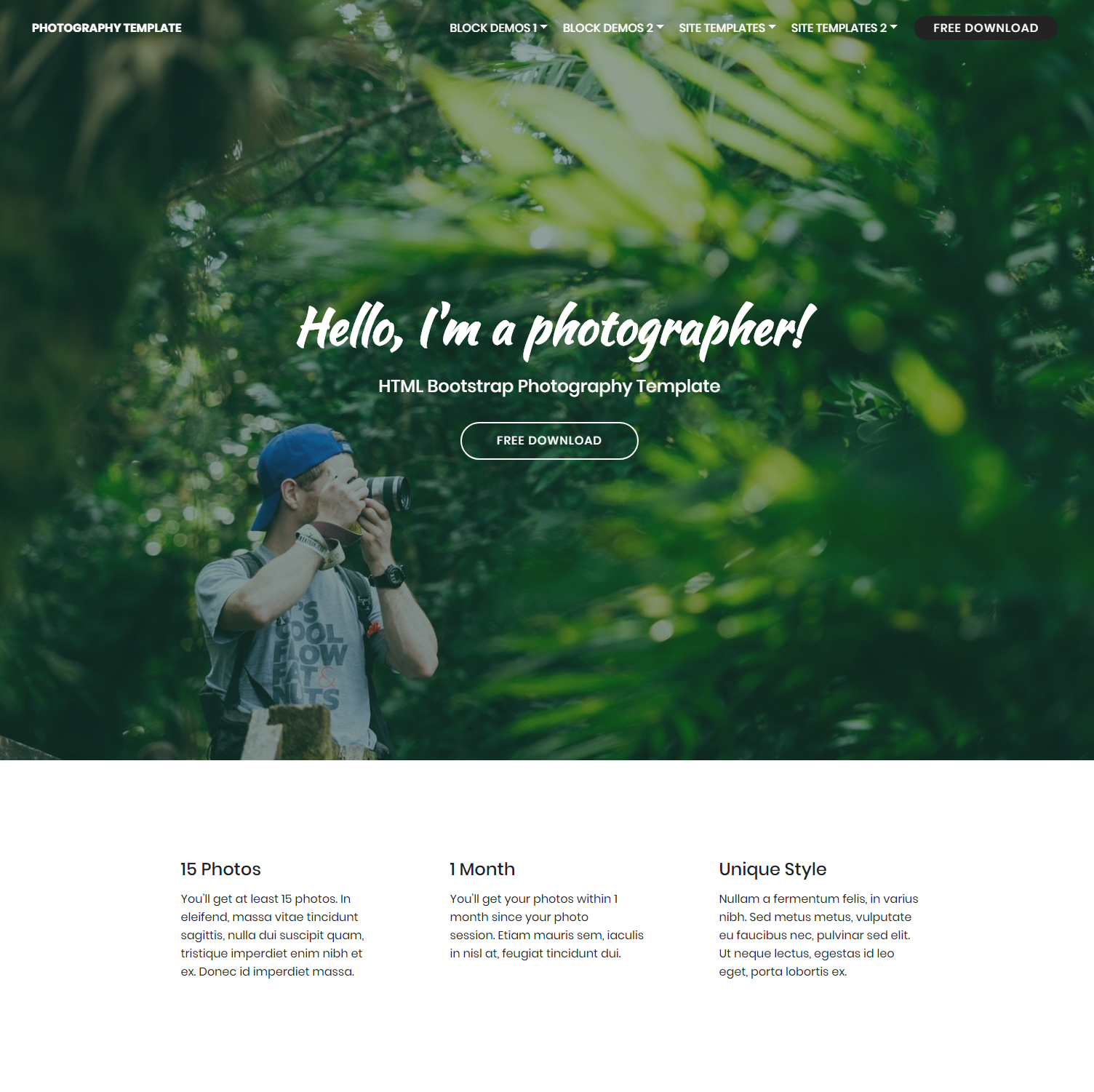 Free Bootstrap Photography Templates