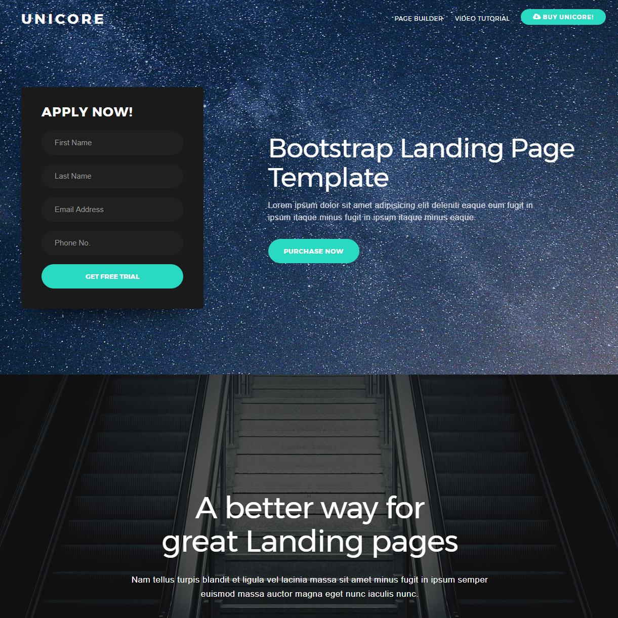 Responsive Bootstrap One Page Themes