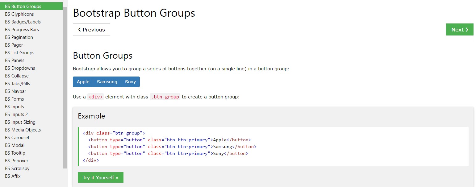 Bootstrap button group tutorial